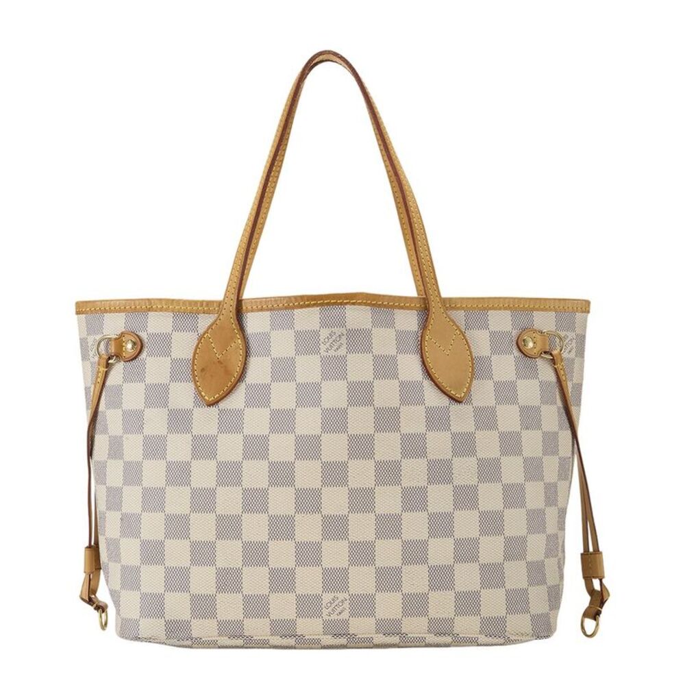 Louis Vuitton Cream Damier Azur Canvas & Vachetta Leather Neverfull Pm